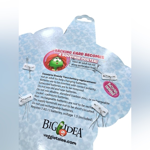 Veggietales Pink Princess Crown Tiara Light Up Wand Sweet Pea Beauty Petunia - Picture 6 of 6